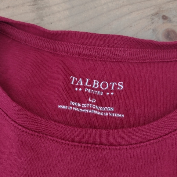 Talbots Petites Red Long Sleeve 100% Cotton Pullover Size Lp - Picture 2 of 6